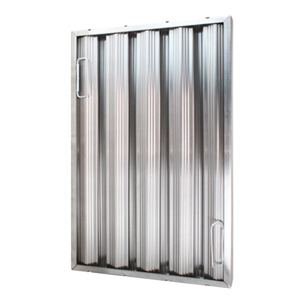 All Points 26-3896 25"(H) x 16"(W) x 2"(T) Stainless Steel Hood Filter - Ridged Baffles
