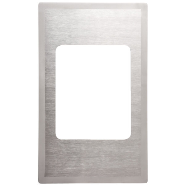 A silver rectangular frame with a white rectangle inside.