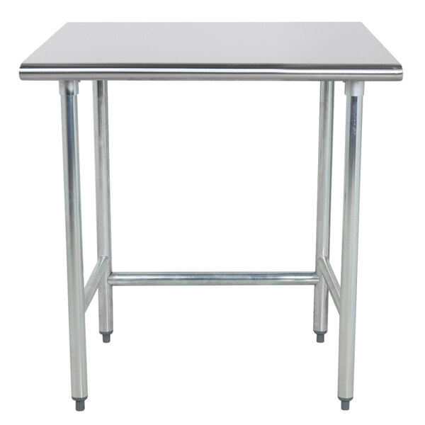 Advance Tabco TGLG-303 30" x 36" 14 Gauge Open Base Stainless Steel Commercial Work Table