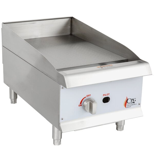 Cooking Performance Group GM-CPG-15-NL 15" Gas Countertop Griddle with Manual Controls - 30,000 BTU