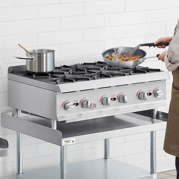 HOCCOT 36 6 Burners Commercial Hot Plate Countertop Range Gas Stove