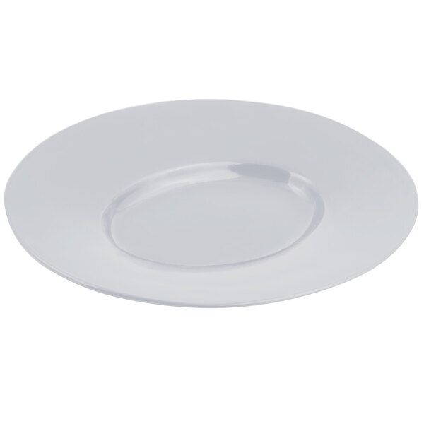A Bon Chef pewter-glo cast aluminum platter with a round rim on a white background.