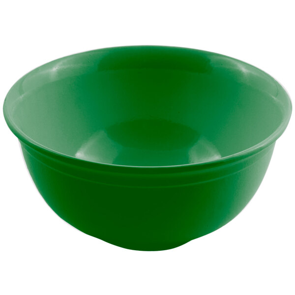 A green bowl on a white background.