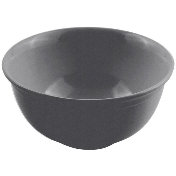 A smoke gray Bon Chef tulip bowl on a white background.