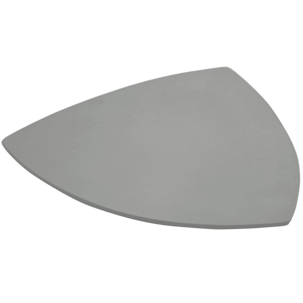 A grey triangle shaped Bon Chef cast aluminum plate.