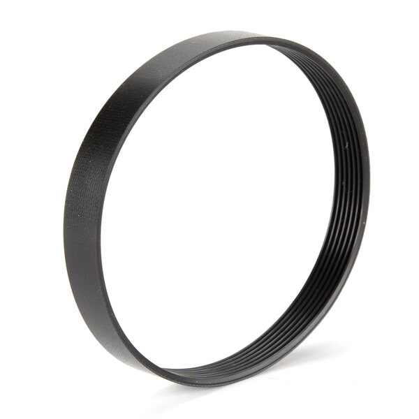A black rubber circular belt.