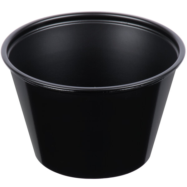 Solo P400BLK 4 oz. Black Polystyrene Souffle Cup / Portion Cup - 2500/Case
