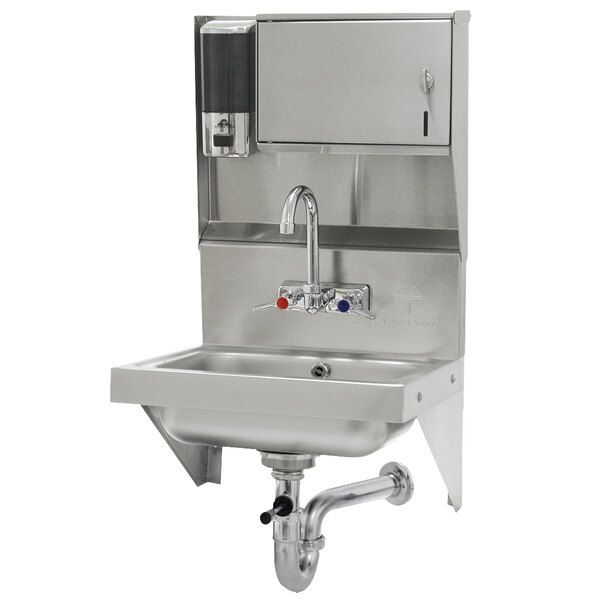 Advance Tabco 7-PS-69 Wall Mounted Hand Sink with Soap and Paper Towel Dispenser - 17 1/4" x 15 1/4"