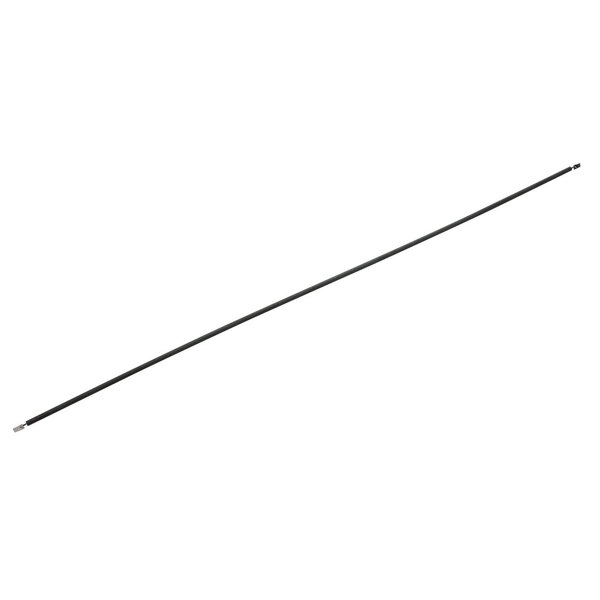 A long black wire with a white end.