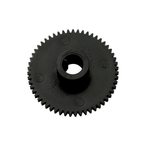 A black gear with a hole.