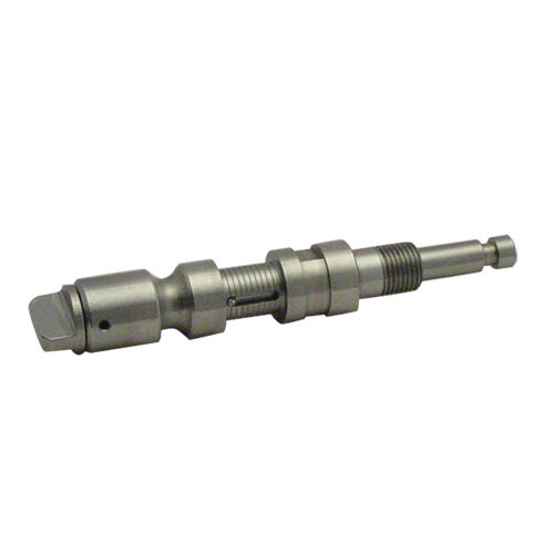 A metal Nemco 55158-1 adjusting shaft assembly with a screw on the end.