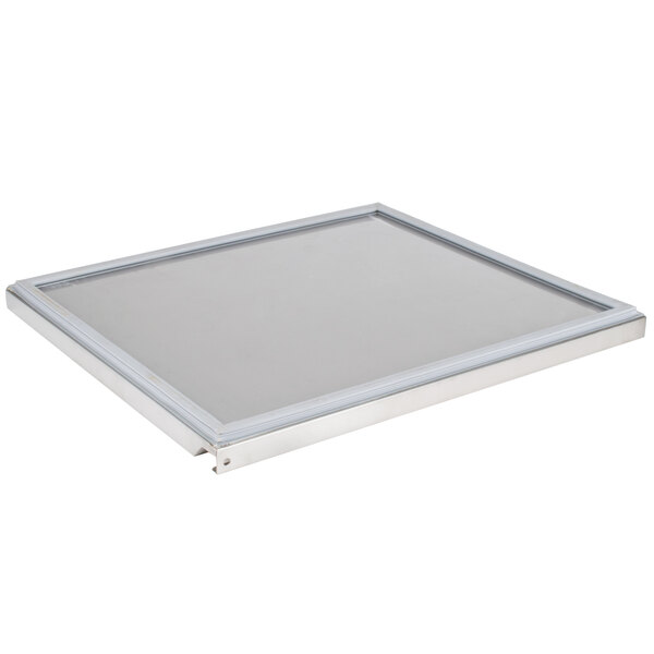 A white square Avantco solid door with a white border.