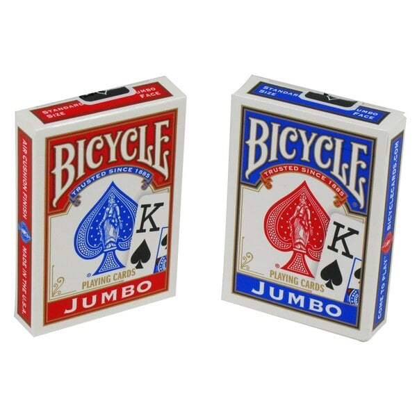 Bicycle Jumbo Index Playing Cards 2 Decks Red Blue Poker 88 Solitaire Games for sale online 
