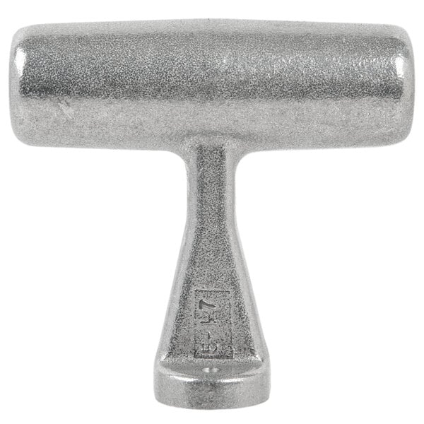 A silver metal handle for a Nemco vegetable prep unit.