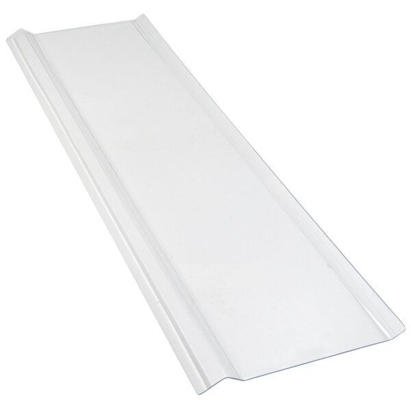 A white plastic sheet with a clear edge.