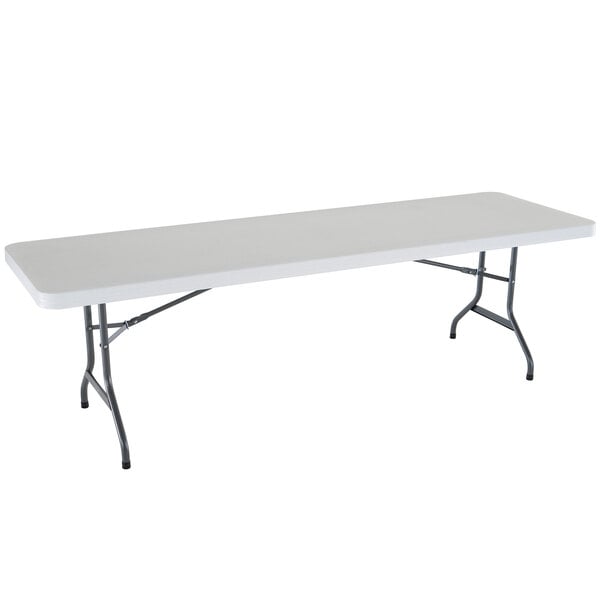 Lifetime Folding Table, 30" x 96" Plastic, White Granite - 2980