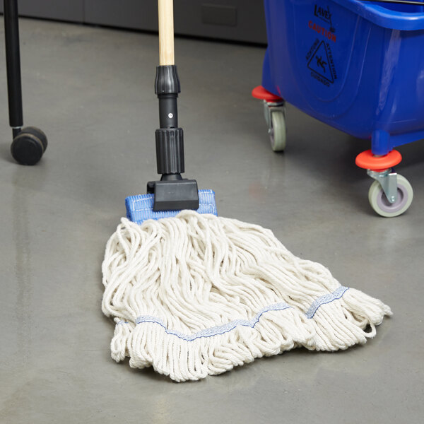 Continental HuskeePro A02503 Natural Large Blend Looped End Wet Mop Head with 5" Headband