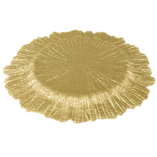 Charge It by Jay 13" Round Reef Gold Glass Charger Plate 12/Pack