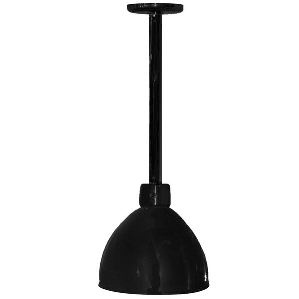 A black metal Hanson Heat Lamp with a black pole.