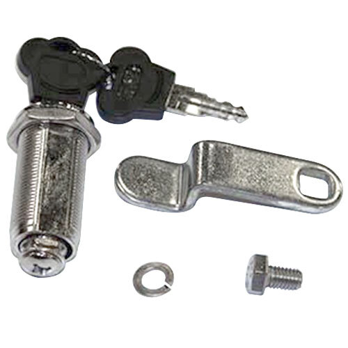 A True countertop lock kit with a metal latch and key.