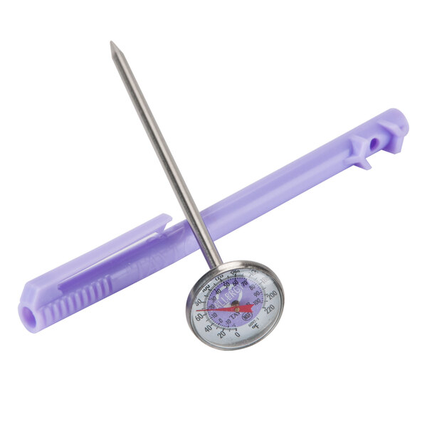 Taylor 6092NPRBC 5 Instant Read Reduce Cross-Contamination Pocket Probe  Dial Thermometer - Purple Allergen-Free