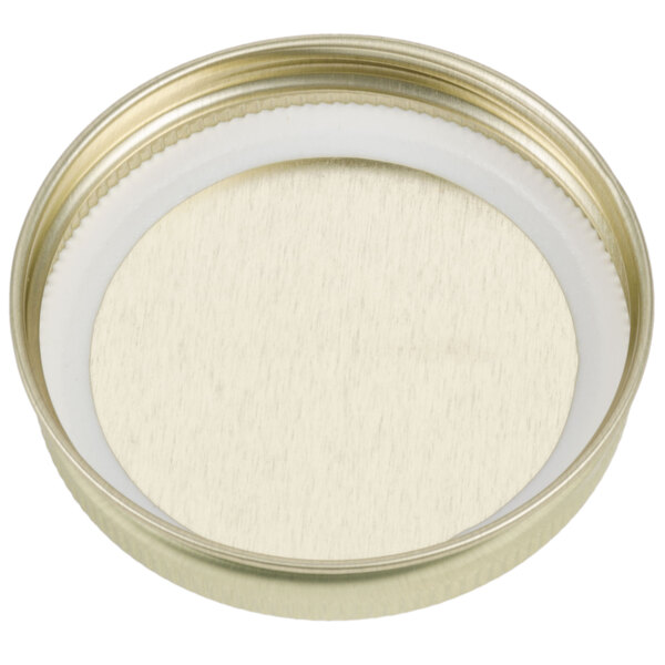 Libbey 92136 Gold Metal Drinking Jar / Mason Jar Solid Lid 12/Pack