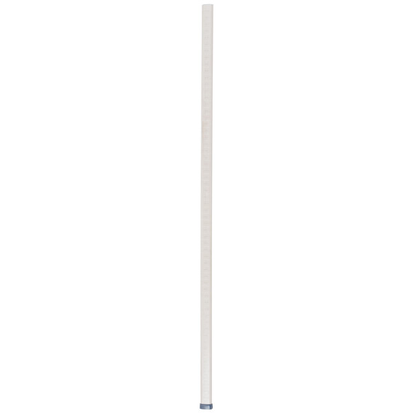 A long white rectangular polymer post with black lines.