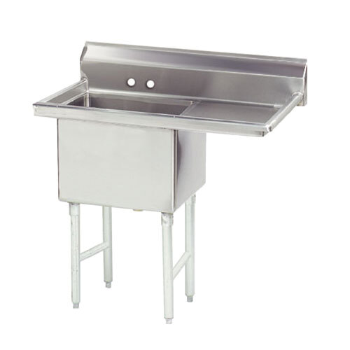 Advance Tabco FS-1-2424-24 Spec Line Fabricated One Compartment Pot Sink with One Drainboard - 56 1/2" - Right Drainboard