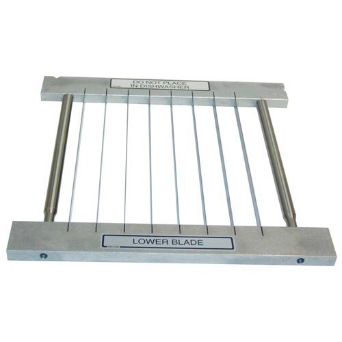 A metal frame with metal rods, including a metal blade assembly.