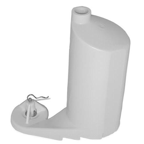 A white plastic cylinder with a metal clip.