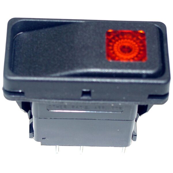A black rectangular All Points rocker switch with a red light.