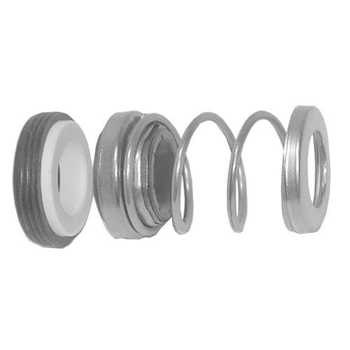 A pair of metal springs and a rubber seal on a white background.