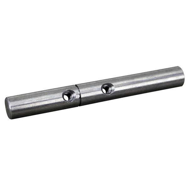 A stainless steel All Points door hinge pin with 2 holes and 1 groove.