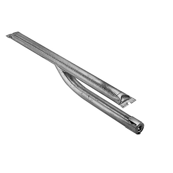 An aluminized steel tube with holes and an air shutter.