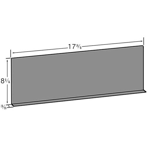 A drawing of a rectangular metal crumb tray with measurements for All Points 26-3450 Toaster Crumb Tray.