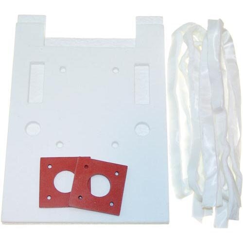 A white foam sheet with red rubber seals.