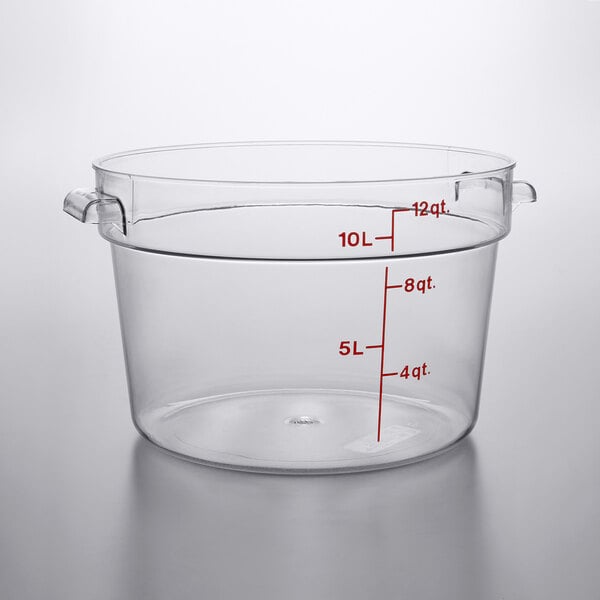 R-Line 12 qt Round Clear Plastic Food Container - 13 7/8Dia x 8 3