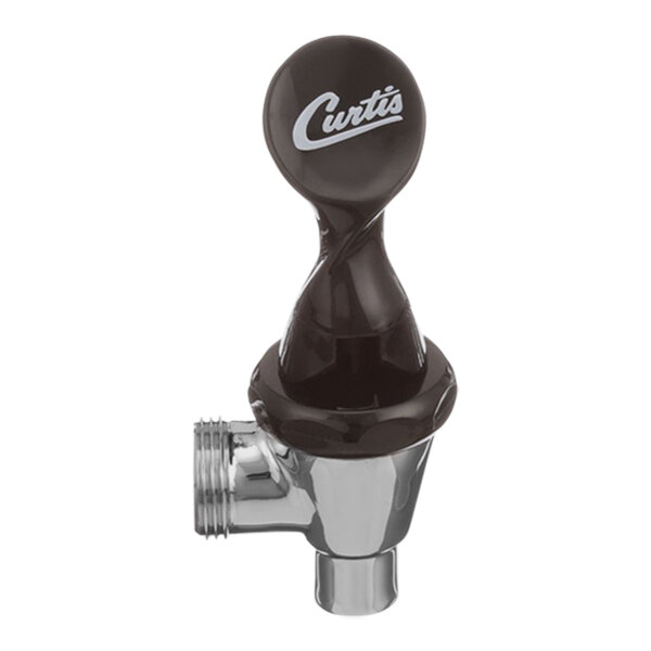 A black and white beer faucet with the word "Cutts" on it.