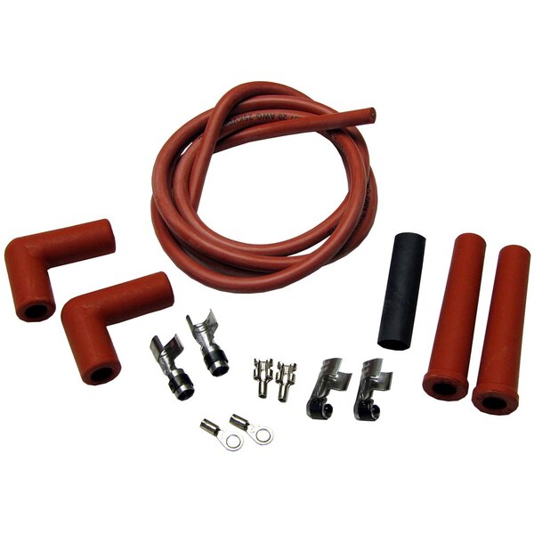 An All Points 250 Degrees Celsius red ignition cable kit with wire and connectors.