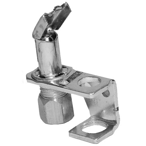 A metal pilot kit clamp with a screw on the end.