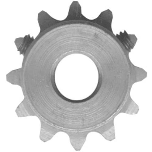 A close-up of 12-tooth sprocket with a white background.