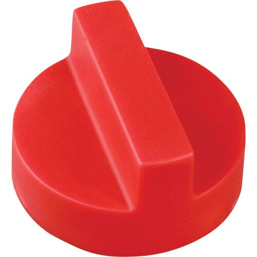 A red plastic knob with a long straight bar.