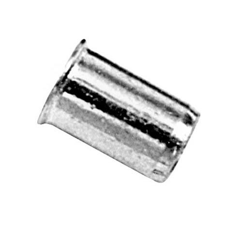 A close-up of a silver metal cylinder with a black line.