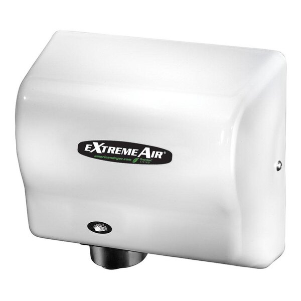 American Dryer GXT9 ExtremeAir Automatic Hand Dryer with White ABS Cover - 100/240V, 1500W