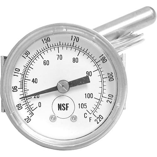 All Points 62-1094 Temperature Gauge: 20 to 220 Degrees Fahrenheit; 3' Capillary; U-Clamp Mount