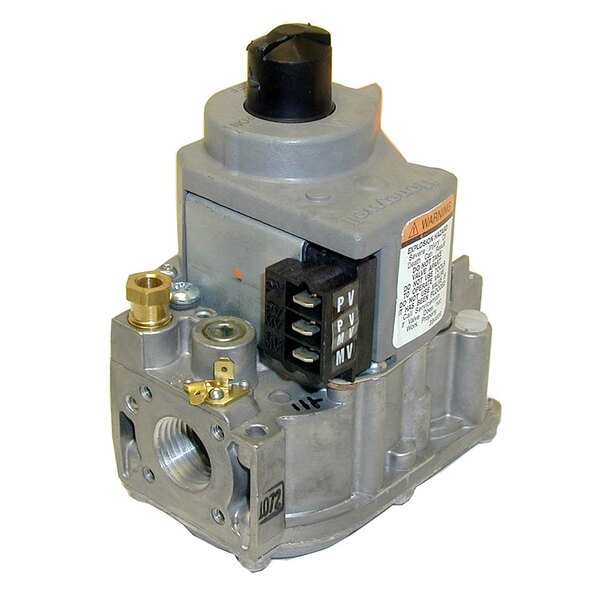 An All Points safety valve for natural gas with a grey metal housing and black knob.