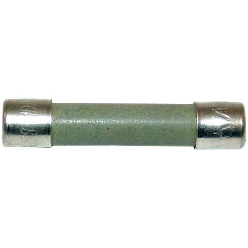 A close-up of an All Points ceramic fuse with a silver metal cap on one end.