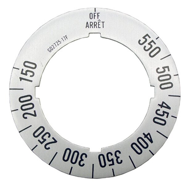 A circular white knob insert with black numbers.
