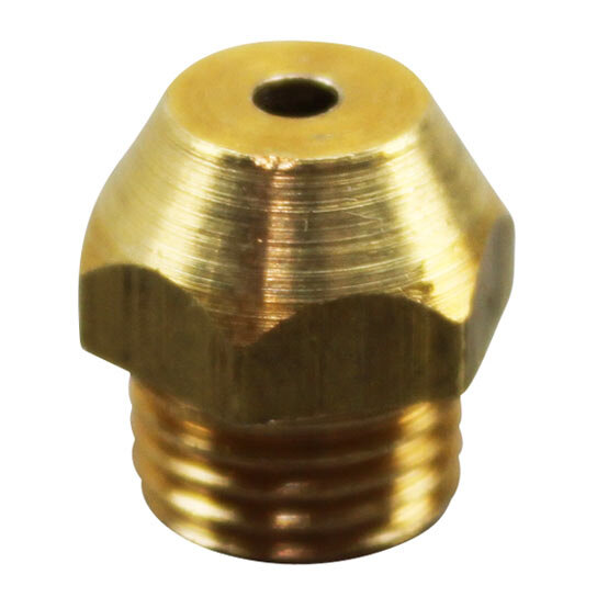 A brass All Points burner orifice with a threaded hole.