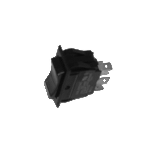 A black All Points On/Off/On Lighted Rocker Switch.